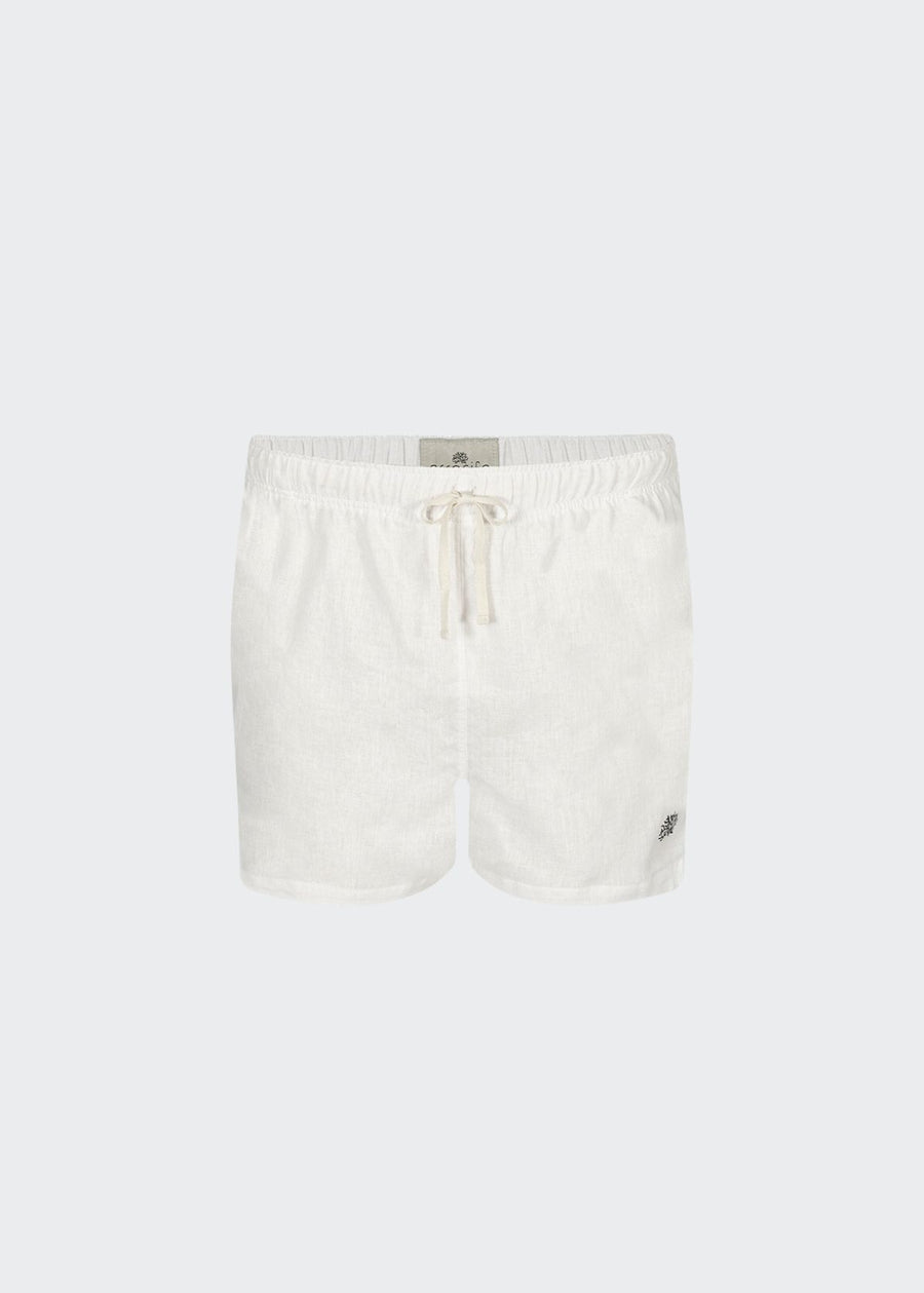 WHITE LINEN SHORT