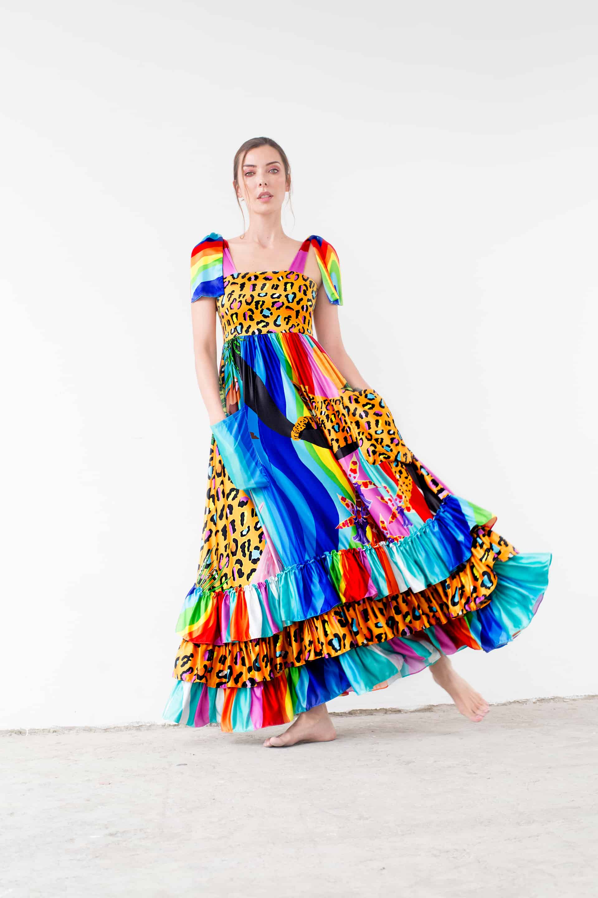 RAINBOW JUNGLE MAXI DRESS