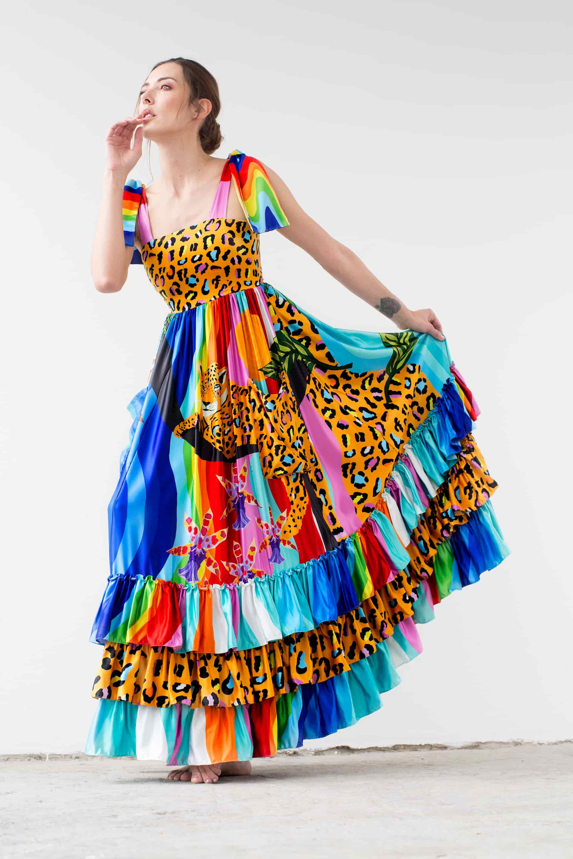 RAINBOW JUNGLE MAXI DRESS