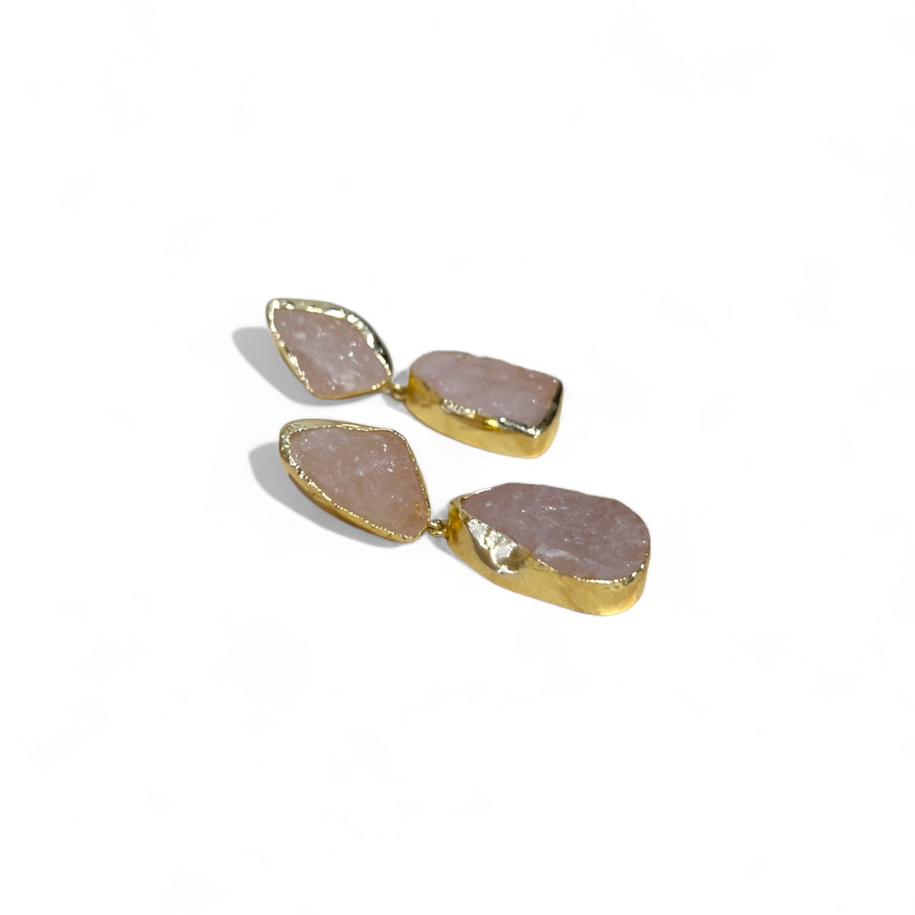 PENDIENTES CHARM DE CUARZO ROSA