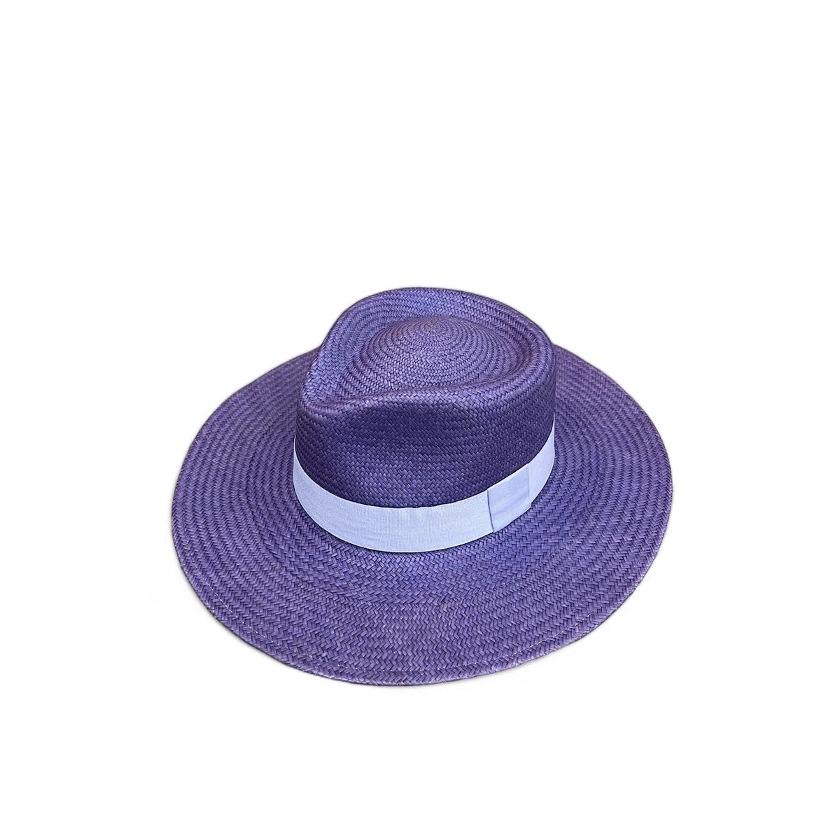 Freya Genuine Panama Fedora Hat Blue Purple Size L aa52845f-31cf-4b04-a153-  main image 4