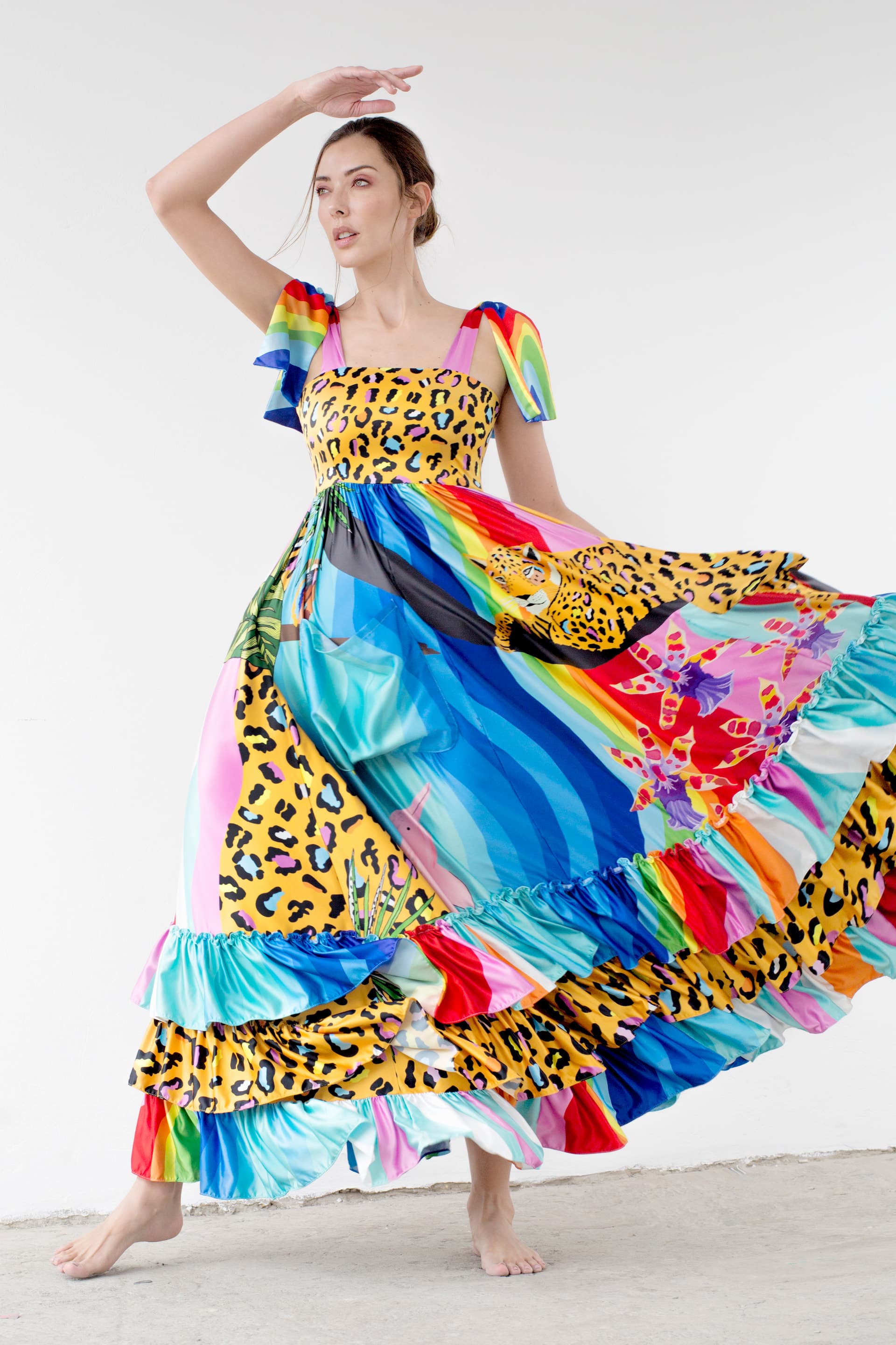 RAINBOW JUNGLE MAXI DRESS