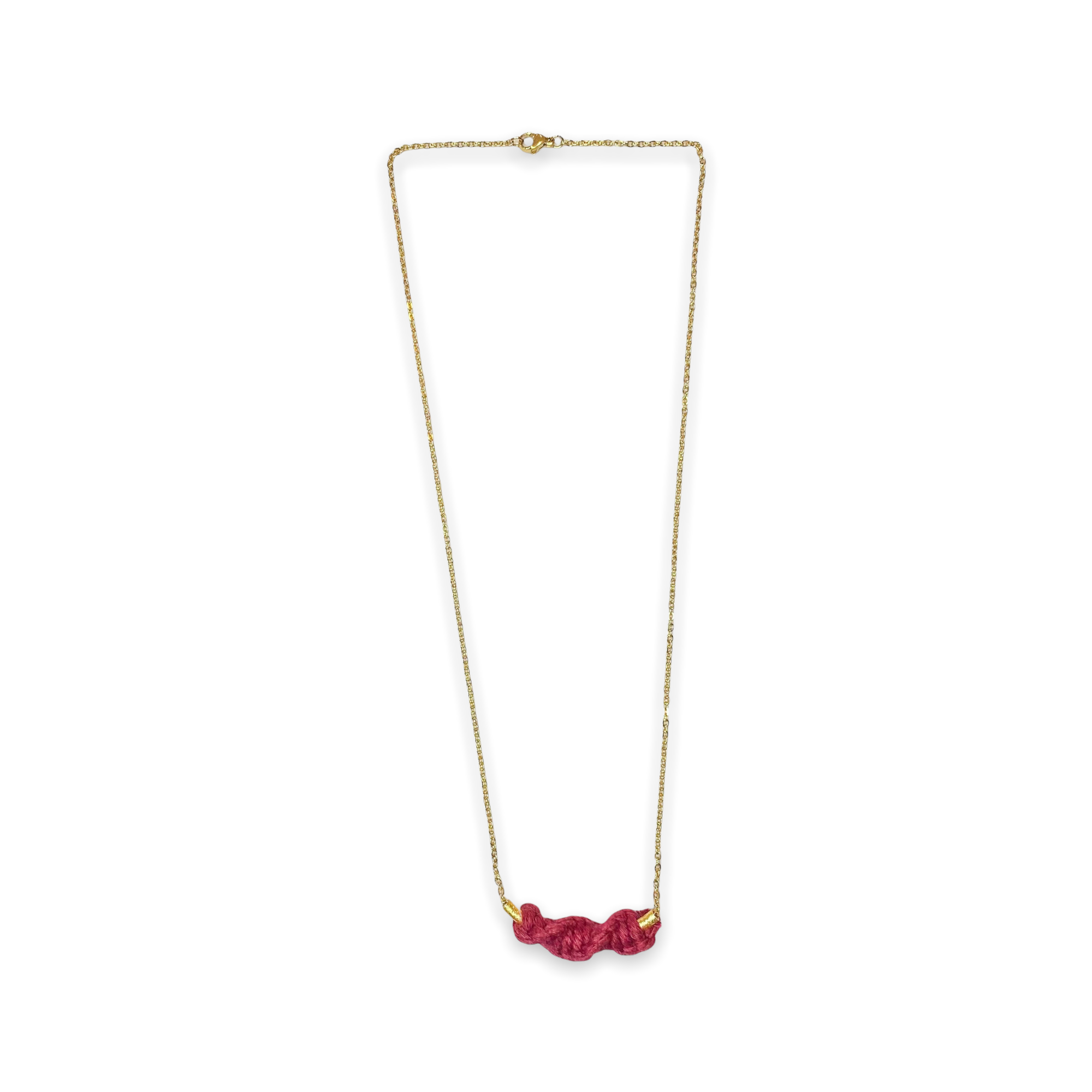 SPIRAL GOLD NECKLACE RED